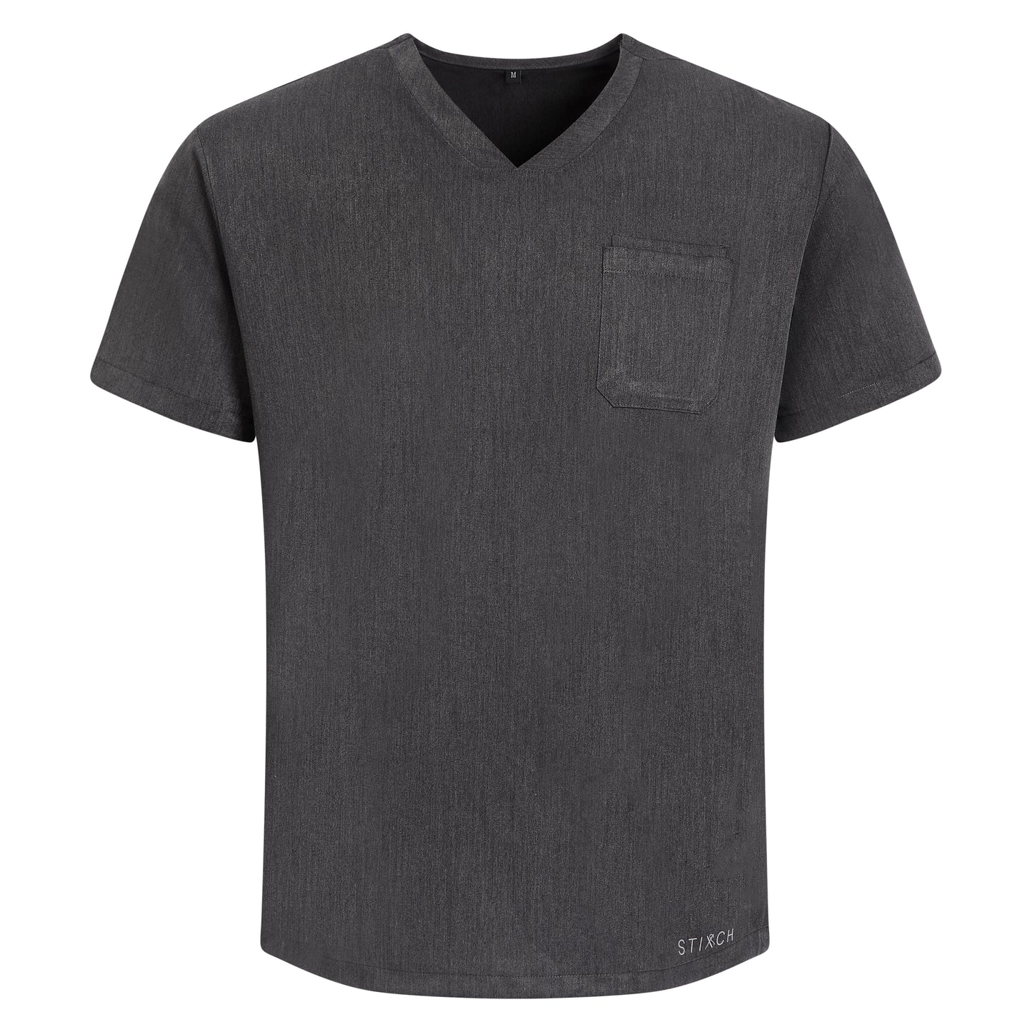 Mens Grey Scrub Top