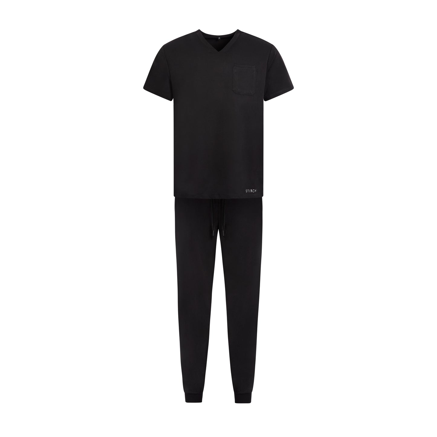 Mens Black Scrub Trousers - Cuffed