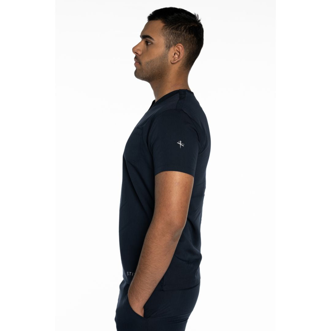 Mens Navy Scrub Top