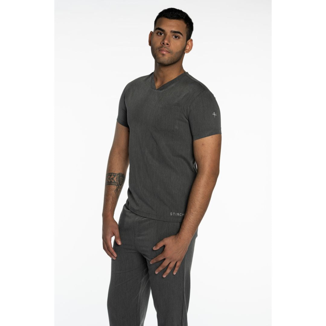 Mens Grey Scrub Trousers - Cuffed